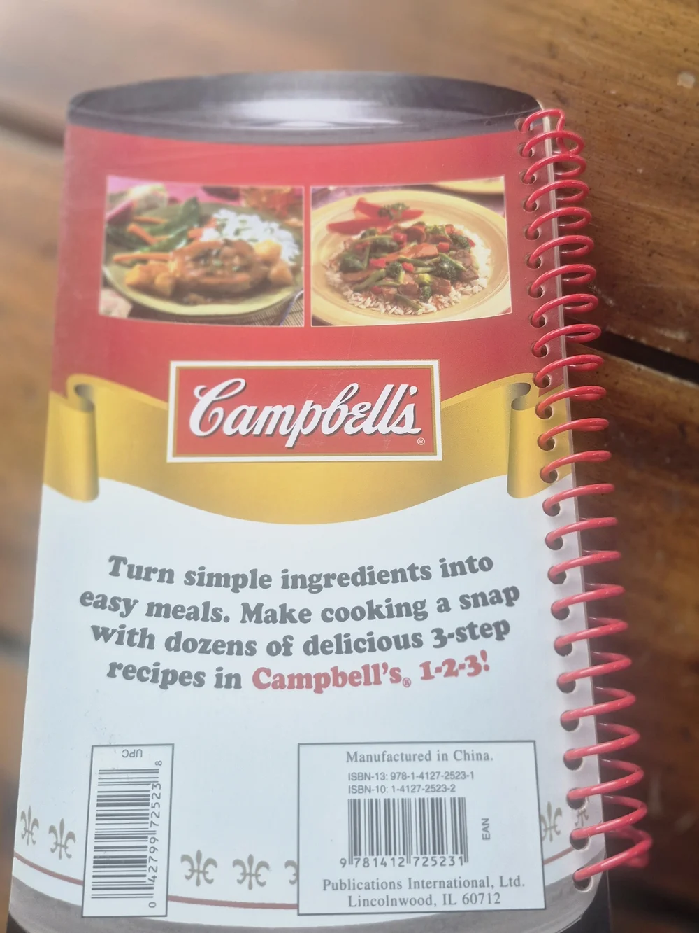 Red 1-2-3 Dinner Recipe Notebook